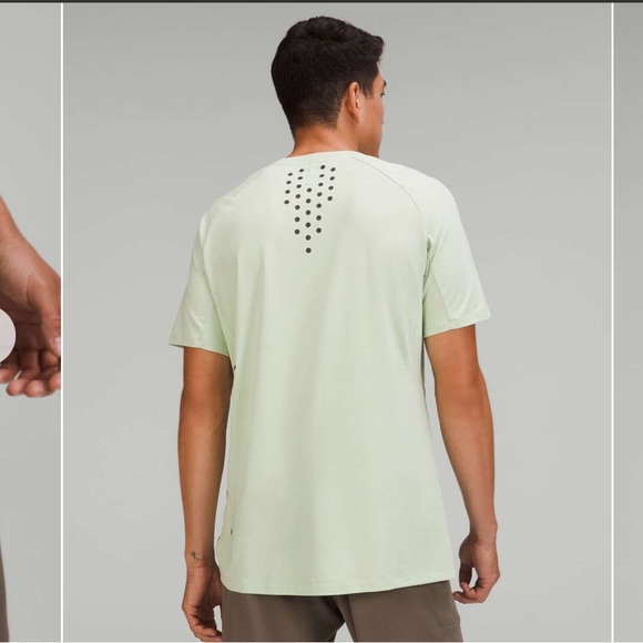 Lululemon medium textured training short sleeve shirt green ventilation active - Picture 4 of 12